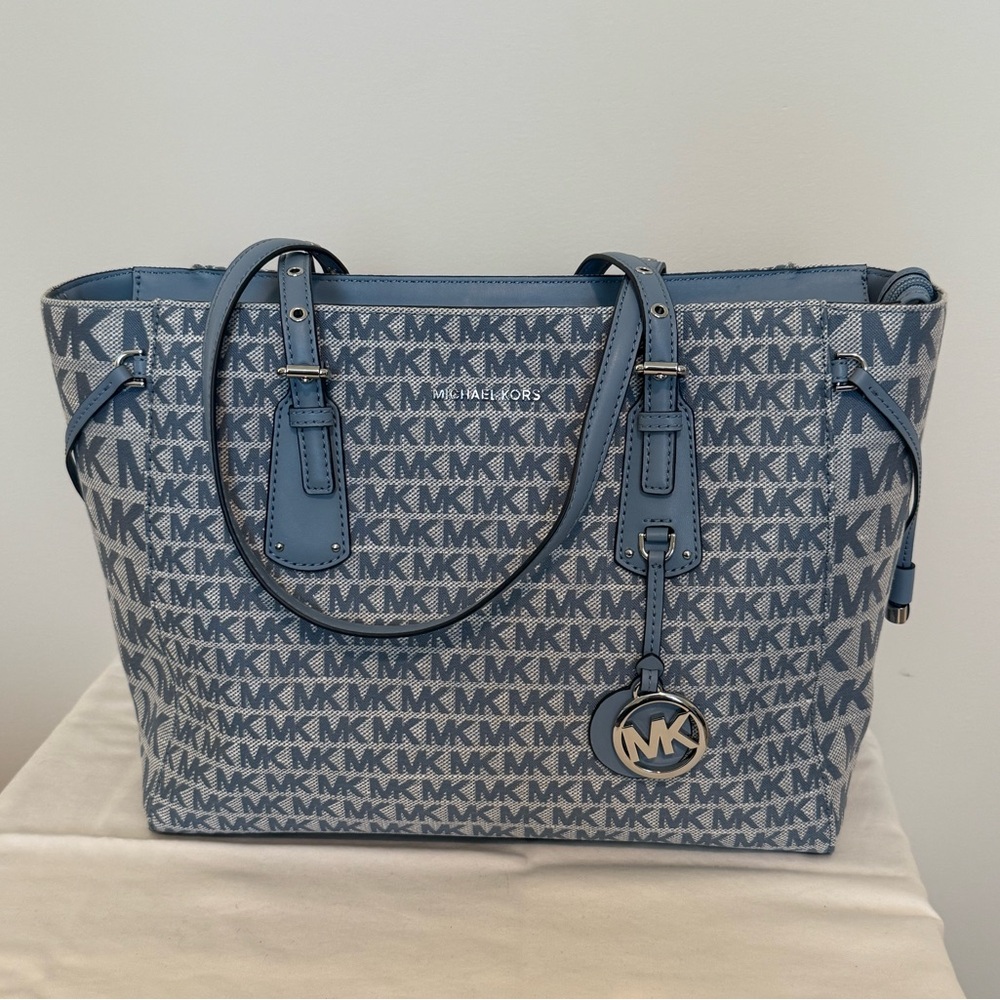 Michael Kors Denim Blue MK Logo Tote